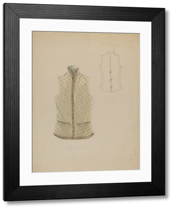 Framed Print : Waistcoat, c. 1936. Creator: Bessie Forman Framed Print : Waistcoat, c. 1936. Creator: Bessie Forman