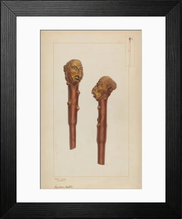 Framed Print : Walking Stick, c. 1937. Creator: Edward L Loper