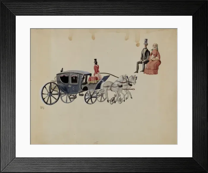 Framed Print : Toy Coach and Two Horses, c. 1936. Creator: Raoul Du Bois Framed Print : Toy Coach and Two Horses, c. 1936. Creator: Raoul Du Bois