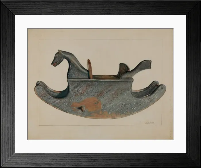 Framed Print : Toy Rocking Horse, c. 1936. Creator: John Fisk Framed Print : Toy Rocking Horse, c. 1936. Creator: John Fisk