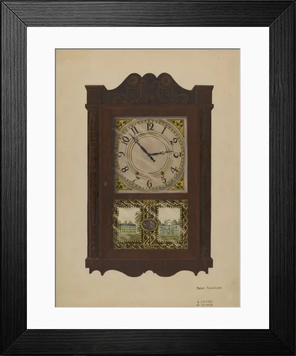 Framed Print : Wall Clock, 1937. Creator: Marie Famularo Framed Print : Wall Clock, 1937. Creator: Marie Famularo