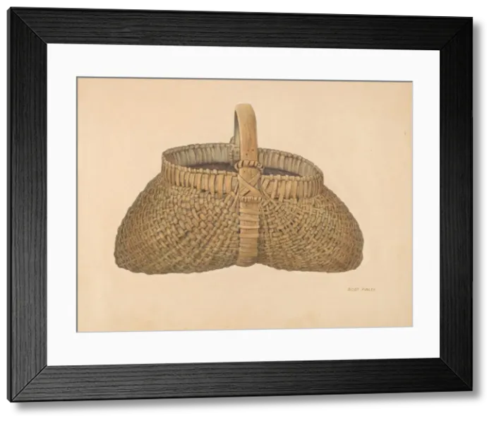 Framed Print : Wicker Basket, c. 1939. Creator: Bisby Finley Framed Print : Wicker Basket, c. 1939. Creator: Bisby Finley