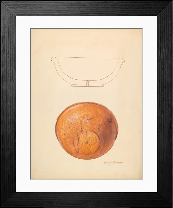 Framed Print : Walnut Burl Bowl, c. 1936. Creator: Beverly Chichester Framed Print : Walnut Burl Bowl, c. 1936. Creator: Beverly Chichester