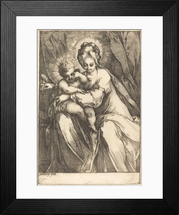 Framed Print : The Virgin and Child with a Rose, c. 1616 / 1617. Creator: Jacques Bellange Framed Print : The Virgin and Child with a Rose, c. 1616 / 1617. Creator: Jacques Bellange