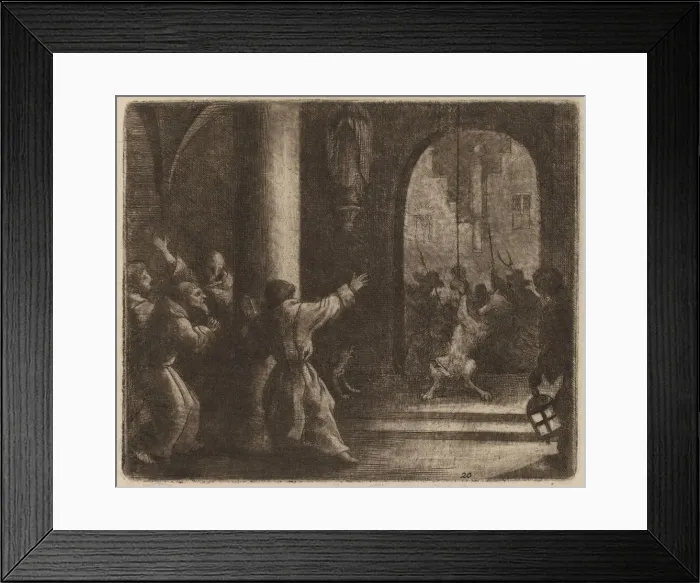 Framed Print : The Wolf and the Convent Bell, probably c. 1645 / 1656. Creator: Allart van Everdingen Framed Print : The Wolf and the Convent Bell, probably c. 1645 / 1656. Creator: Allart van Everdingen