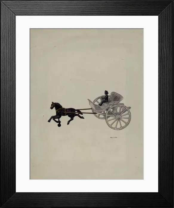 Framed Print : Trotter and Gig Iron Toy, c. 1939. Creator: George File Framed Print : Trotter and Gig Iron Toy, c. 1939. Creator: George File