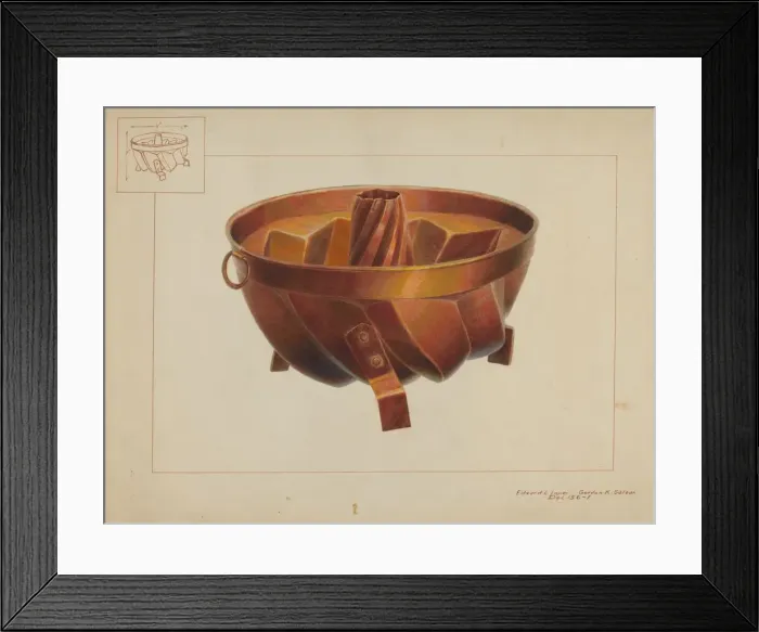 Framed Print : Turks Head Cake Pan, c. 1937. Creator: Edward L Loper Framed Print : Turks Head Cake Pan, c. 1937. Creator: Edward L Loper
