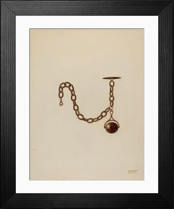 Framed Print : Watch Chain, c. 1939. Creator: Frank Fumagalli Framed Print : Watch Chain, c. 1939. Creator: Frank Fumagalli