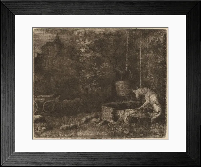 Framed Print : The Wolf and the Well, probably c. 1645  /  1656. Creator: Allart van Everdingen