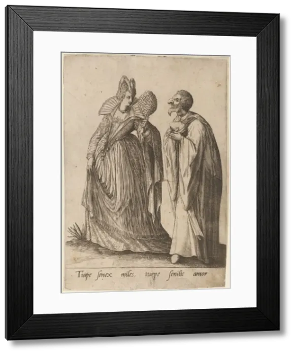 Framed Print : Turpe senex miles... 1570-1650. Creator: Robert Boissard Framed Print : Turpe senex miles... 1570-1650. Creator: Robert Boissard