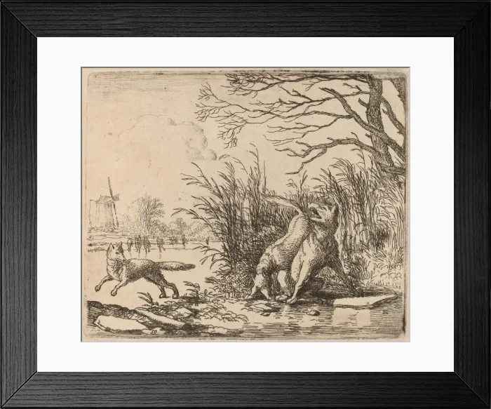 Framed Print : The Wolves on the Ice, probably c. 1645 / 1656. Creator: Allart van Everdingen Framed Print : The Wolves on the Ice, probably c. 1645 / 1656. Creator: Allart van Everdingen