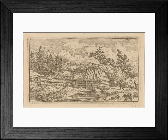 Framed Print : Two Beams Floating in the Water, probably c. 1645 / 1656. Creator: Allart van Everdingen Framed Print : Two Beams Floating in the Water, probably c. 1645 / 1656. Creator: Allart van Everdingen