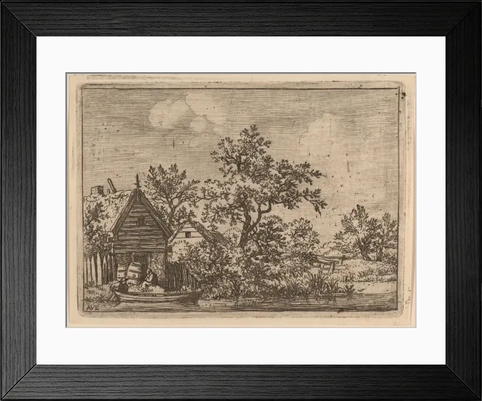 Framed Print : Two Casks in Front of a Cottage, probably c. 1645 / 1656. Creator: Allart van Everdingen Framed Print : Two Casks in Front of a Cottage, probably c. 1645 / 1656. Creator: Allart van Everdingen