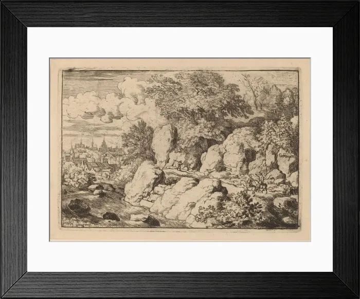 Framed Print : Two Horsemen on a Rocky Path, probably c. 1645 / 1656. Creator: Allart van Everdingen Framed Print : Two Horsemen on a Rocky Path, probably c. 1645 / 1656. Creator: Allart van Everdingen