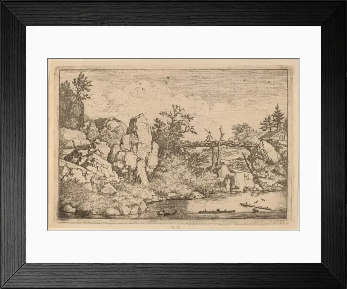 Framed Print : Two Logs in the Water, probably c. 1645 / 1656. Creator: Allart van Everdingen Framed Print : Two Logs in the Water, probably c. 1645 / 1656. Creator: Allart van Everdingen