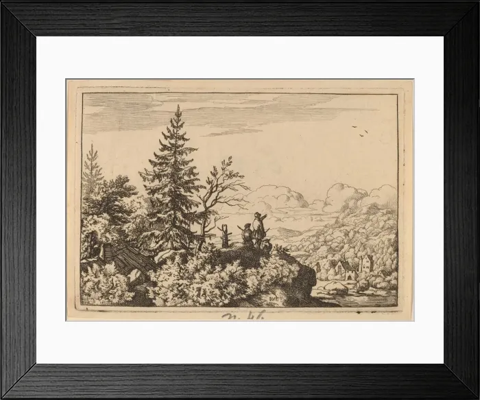 Framed Print : Two Men on a Hill, probably c. 1645 / 1656. Creator: Allart van Everdingen Framed Print : Two Men on a Hill, probably c. 1645 / 1656. Creator: Allart van Everdingen