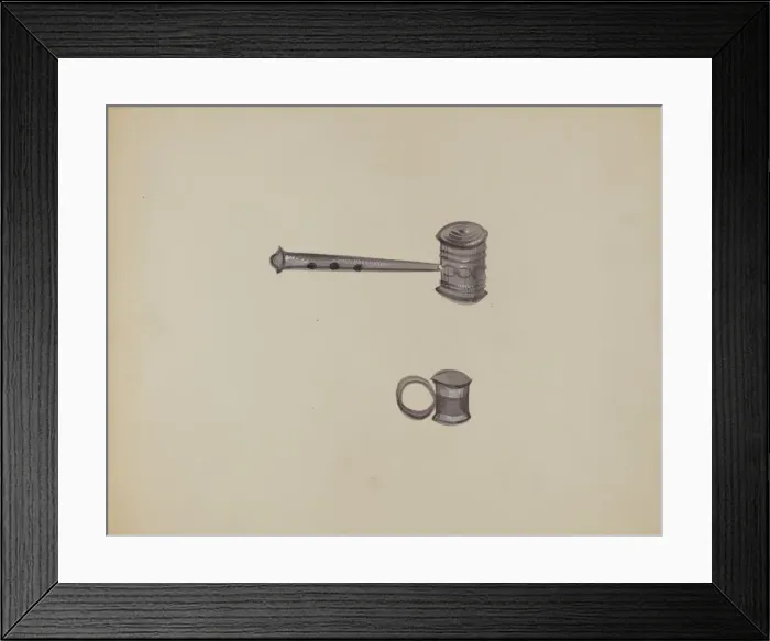 Framed Print : Two Tin Rattles, c. 1936. Creator: Raoul Du Bois Framed Print : Two Tin Rattles, c. 1936. Creator: Raoul Du Bois