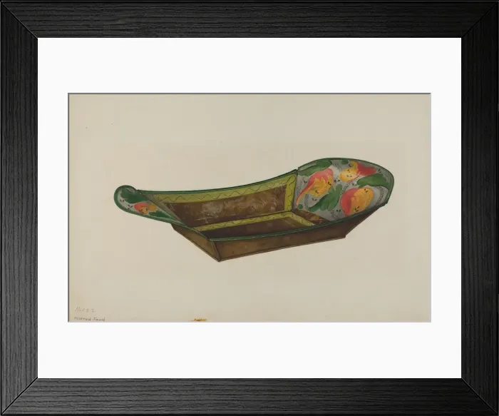 Framed Print : Toleware Bread Tray, 1935 / 1942. Creator: Mildred Ford Framed Print : Toleware Bread Tray, 1935 / 1942. Creator: Mildred Ford