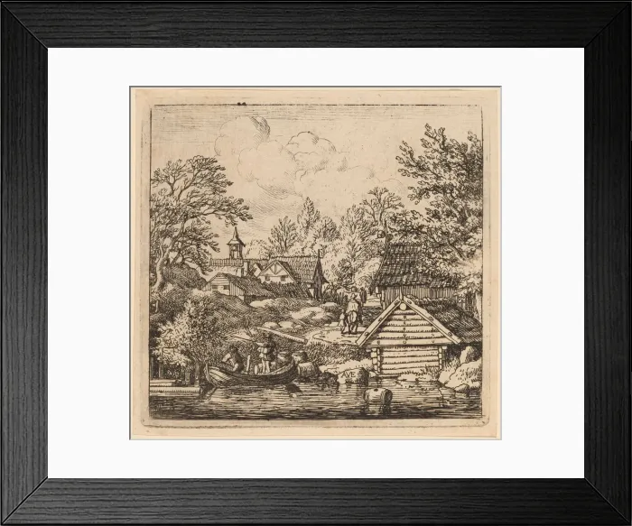 Framed Print : Unloading a Barge, probably c. 1645 / 1656. Creator: Allart van Everdingen Framed Print : Unloading a Barge, probably c. 1645 / 1656. Creator: Allart van Everdingen