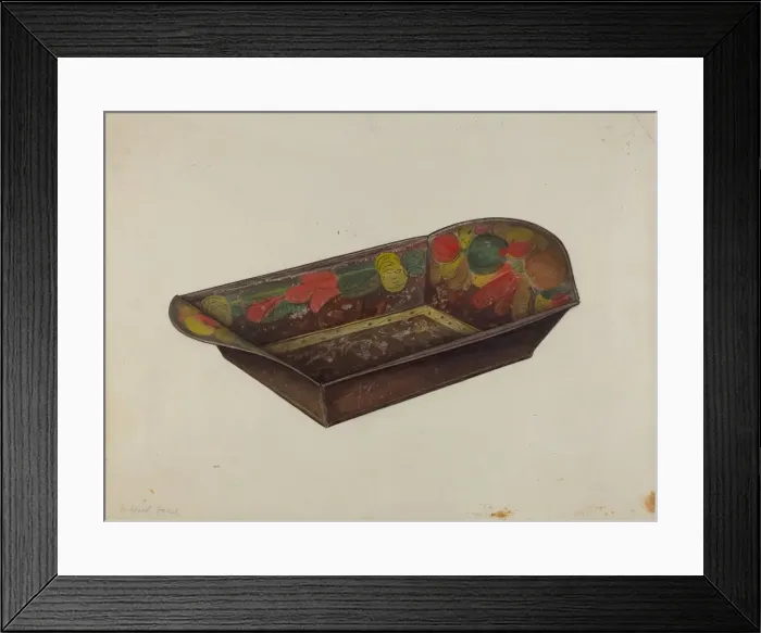 Framed Print : Toleware Bread Tray, 1935 / 1942. Creator: Mildred Ford Framed Print : Toleware Bread Tray, 1935 / 1942. Creator: Mildred Ford