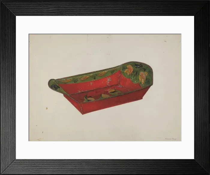 Framed Print : Toleware Bread Tray, c. 1940. Creator: Mildred Ford Framed Print : Toleware Bread Tray, c. 1940. Creator: Mildred Ford