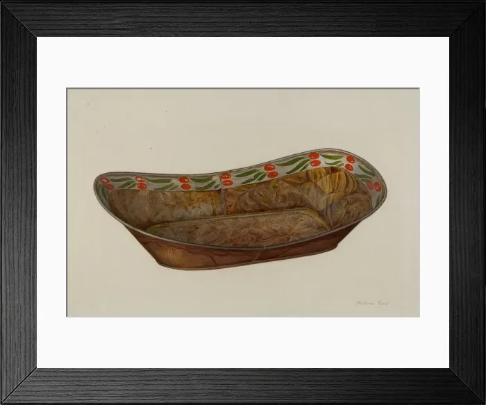 Framed Print : Toleware Bread Tray, c. 1941. Creator: Mildred Ford Framed Print : Toleware Bread Tray, c. 1941. Creator: Mildred Ford