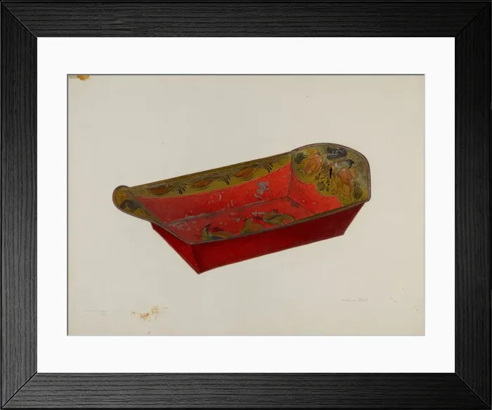Framed Print : Toleware Bread Tray, c. 1940. Creator: Mildred Ford Framed Print : Toleware Bread Tray, c. 1940. Creator: Mildred Ford