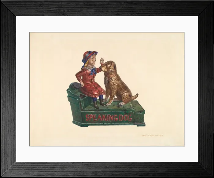 Framed Print : Toy Bank: Speaking Dog, 1935 / 1942. Creator: Edward L Loper Framed Print : Toy Bank: Speaking Dog, 1935 / 1942. Creator: Edward L Loper