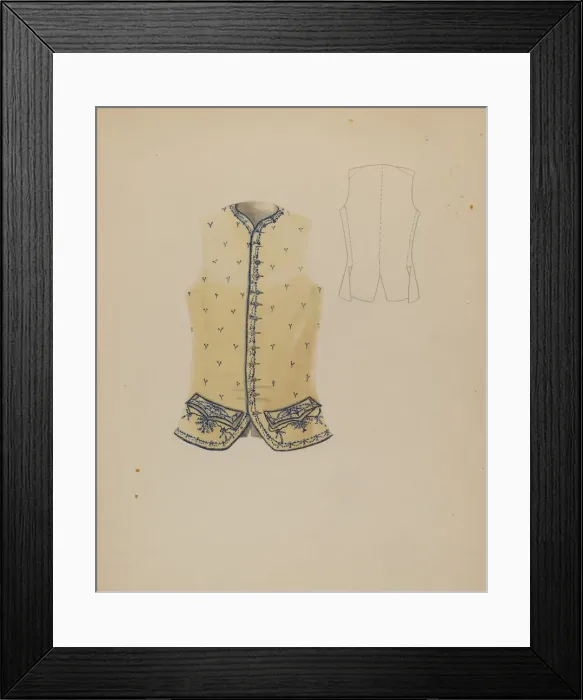 Framed Print : Waistcoat, c. 1936. Creator: Bessie Forman Framed Print : Waistcoat, c. 1936. Creator: Bessie Forman