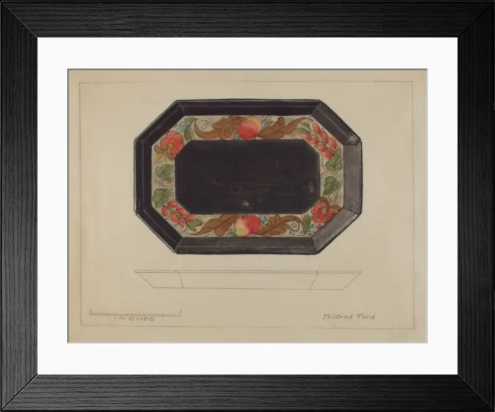 Framed Print : Toleware Tray, 1935 / 1942. Creator: Mildred Ford Framed Print : Toleware Tray, 1935 / 1942. Creator: Mildred Ford
