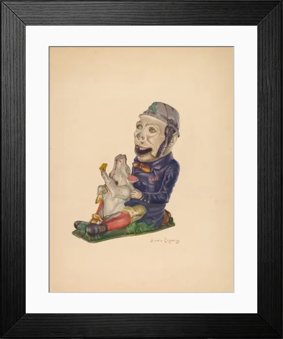 Framed Print : Toy Bank: Paddy and the Pig, c. 1938. Creator: Sarkis Erganian Framed Print : Toy Bank: Paddy and the Pig, c. 1938. Creator: Sarkis Erganian