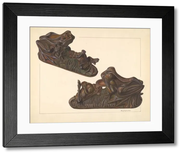Framed Print : Toy Bank: Frog, 1935 / 1942. Creator: William O. Fletcher Framed Print : Toy Bank: Frog, 1935 / 1942. Creator: William O. Fletcher