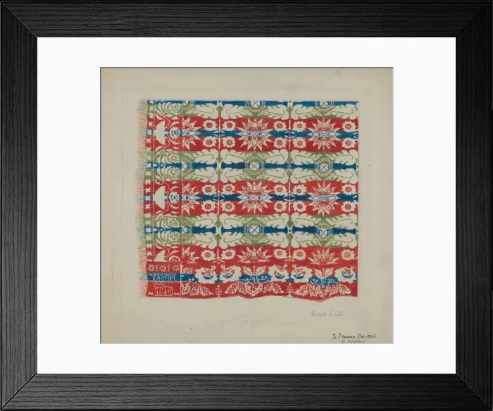 Framed Print : Woven Quilt, c. 1937. Creator: Samuel Fineman Framed Print : Woven Quilt, c. 1937. Creator: Samuel Fineman