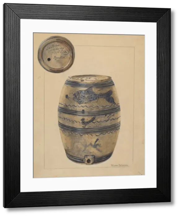Framed Print : Wine Cask, c. 1936. Creator: Yolande Delasser Framed Print : Wine Cask, c. 1936. Creator: Yolande Delasser