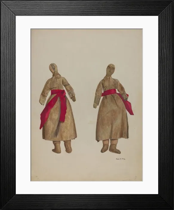 Framed Print : Woman Doll in Buckskin, c. 1938. Creator: George File Framed Print : Woman Doll in Buckskin, c. 1938. Creator: George File