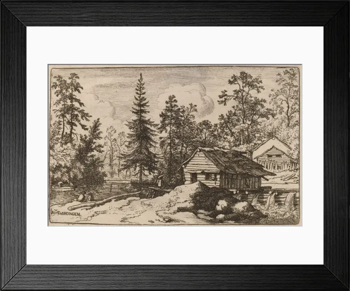 Framed Print : Woman in a Riverscape Looking towards a Boat, probably c. 1645 / 1656 Framed Print : Woman in a Riverscape Looking towards a Boat, probably c. 1645 / 1656