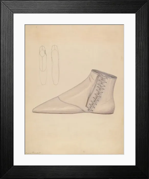 Framed Print : Womans Shoe, c. 1937. Creator: Bessie Forman Framed Print : Womans Shoe, c. 1937. Creator: Bessie Forman