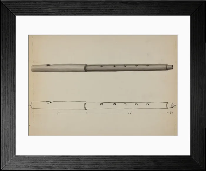 Framed Print : Wooden Fife, c. 1936. Creator: Edward L Loper Framed Print : Wooden Fife, c. 1936. Creator: Edward L Loper