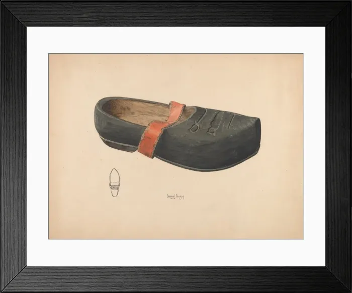 Framed Print : Wooden Shoe, 1939. Creator: Samuel Faigin Framed Print : Wooden Shoe, 1939. Creator: Samuel Faigin