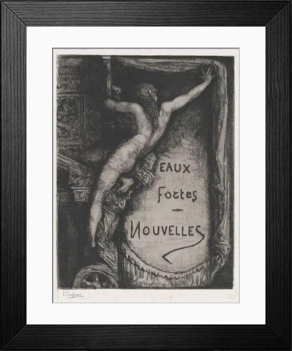 Framed Print : Cover for Eaux Fortes Nouvelles, late 19th century. Creator