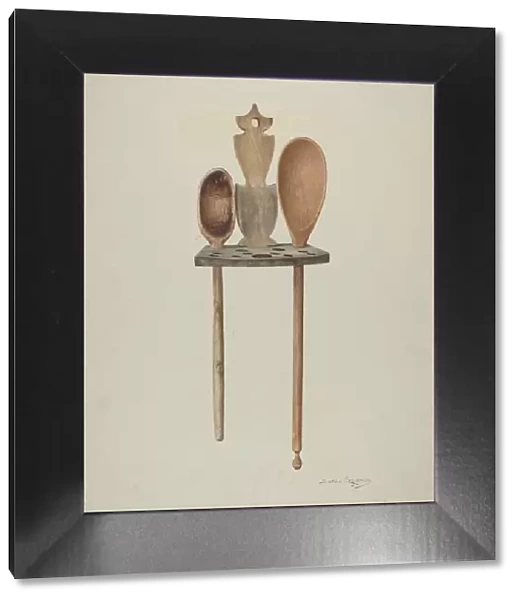 Wooden Spoon Rack, c. 1941. Creator: Sarkis Erganian