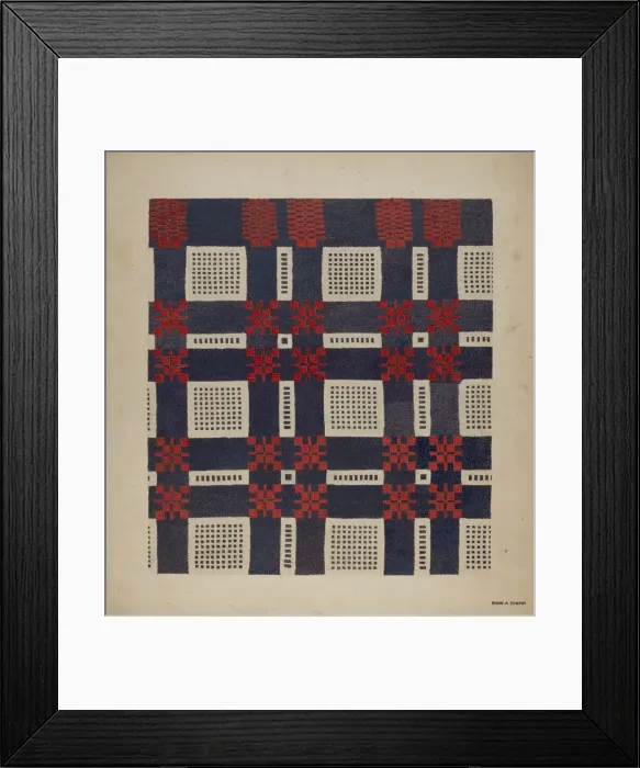 Framed Print : Woven Textile, 1935 / 1942. Creator: Byron Dingman Framed Print : Woven Textile, 1935 / 1942. Creator: Byron Dingman