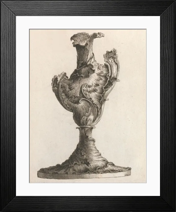 Framed Print : Design for a large Asymmetrical Vase, Plate 4 from: Neu inventierte Vasi a Framed Print : Design for a large Asymmetrical Vase, Plate 4 from: Neu inventierte Vasi a