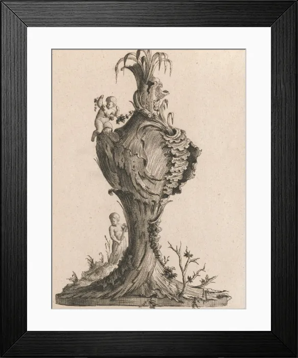 Framed Print : Design for a large Vase representing Earth, Plate 3 from: Neu inventiert Framed Print : Design for a large Vase representing Earth, Plate 3 from: Neu inventiert
