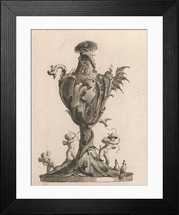 Framed Print : Design for a large Vase or Ewer representing Air, Plate 2 from: Neu inve Framed Print : Design for a large Vase or Ewer representing Air, Plate 2 from: Neu inve