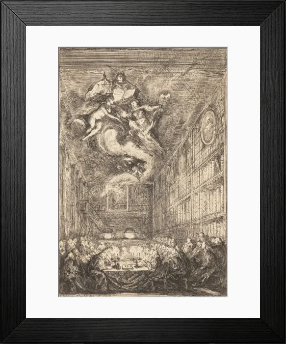 Framed Print : A Conference of Lawyers, 1776. Creator: Gabriel de Saint-Aubin Framed Print : A Conference of Lawyers, 1776. Creator: Gabriel de Saint-Aubin