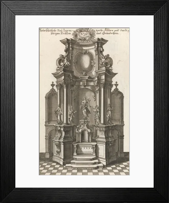 Framed Print : Design for a Monumental Altar, Plate c from Unterschiedliche Neu Inventier Framed Print : Design for a Monumental Altar, Plate c from Unterschiedliche Neu Inventier