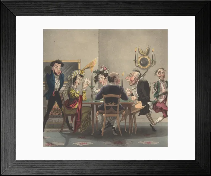 Framed Print : A Real Rubber! At Whist, ca. 1825. ca. 1825. Creator: George Hunt Framed Print : A Real Rubber! At Whist, ca. 1825. ca. 1825. Creator: George Hunt