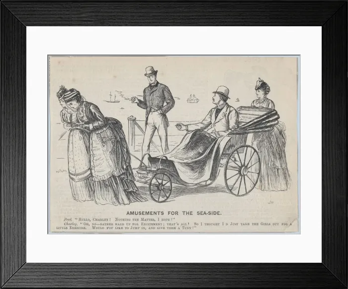 Framed Print : Amusements for the Sea-side (verso) (Punch, or the London Char... 1873. Creator: Unknown Framed Print : Amusements for the Sea-side (verso) (Punch, or the London Char... 1873. Creator: Unknown