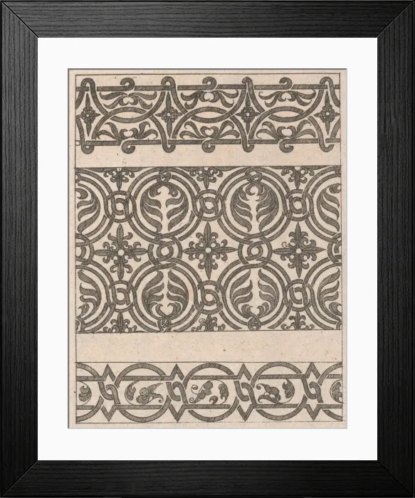 Framed Print : Copies after the Livre contenant passement de moresques (plate 15), 19th century (?) Framed Print : Copies after the Livre contenant passement de moresques (plate 15), 19th century (?)